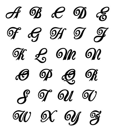 different type of letter fonts